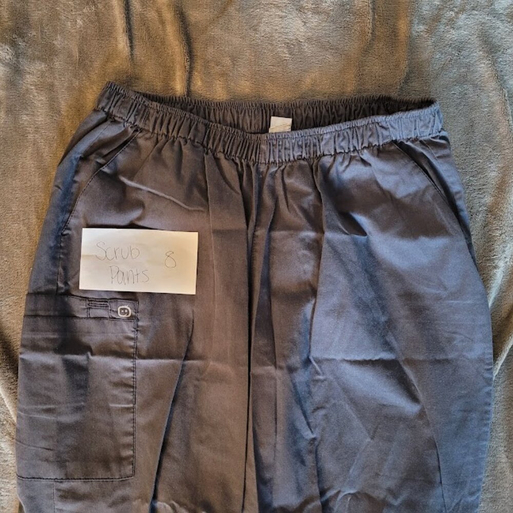 (SCRUB PANTS 8) - Plus Size Gray Scrub Pants